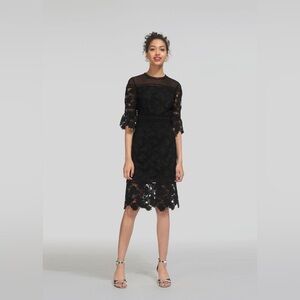Whistles Amanda Black Lace Dress Women’s Size 6 Cocktail Whimsygoth Knee Length